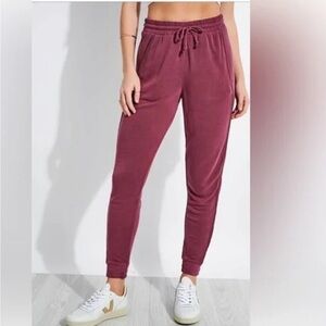 Free People Burgundy Track Pants